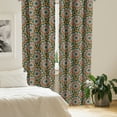 thumbnail image 2 of Ambesonne Mandala Curtains, Tribal Paisley Flowers, Pair of 28"x95", Seafoam Marigold Red, 2 of 5