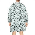 thumbnail image 2 of Wearable Oversized Blanket,Light Blue Bigfoot and Tree Pattern Wearable Blanket Hoodie for Adults,Cozy Hooded Blankets with Super Pockets,Super Warm Fuzzy Pullover for Women & Men, 2 of 6