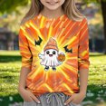 thumbnail image 5 of Dvprdro Girls Halloween Print Crew Neck 3/4 Sleeve Tunic T-Shirt Vintage Casual Pullover Top Fall Holiday Daily Wear, 5 of 6
