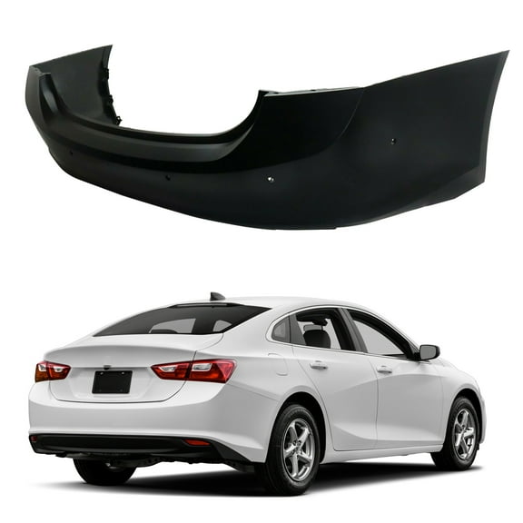 munirater Primered Rear Bumper Cover for 2016 2017 2018 Chevy Malibu with Park Assist