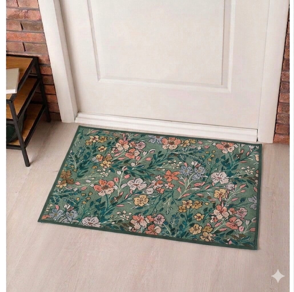 Home Decor Inc. Garden Floral Tapestry  Mat – 20" x 30", Polyester Yarn, Soft & Durable