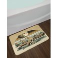 thumbnail image 2 of Ambesonne Cheetah Bath Mat, Wild Cats Chilling Retro, 30.2" x 20", Camel and Pale Teal, 2 of 3
