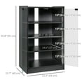 thumbnail image 2 of HOMCOM 5-Tier AV Media Stand with Push to Open Glass Doors, Audio-Video Storage Cabinet with Adjustable Shelves for DVD Players, Games Consoles, Routers, Distressed Black, 2 of 7