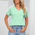 thumbnail image 4 of XuJwPNcy Womens T Shirts Short Sleeve V Neck Tops with Fashion Summer Soft Casual Comfy Outfits Clothes, 4 of 7
