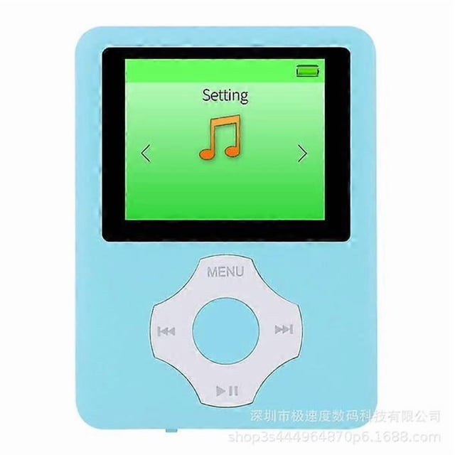 Portable MP4 Mini Player with Headphones + Data Cable Set with 8GB Card Blue
