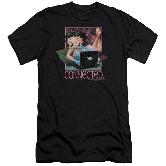 Betty Boop Connected Premium Canvas T-Shirt Adult Slim Fit 30/1 Black
