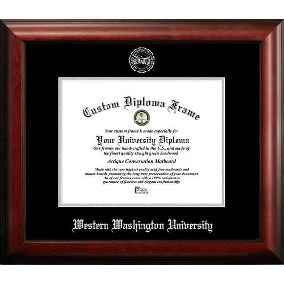 Campus Images WA997SED-1185 11 x 8.5 in. Western Washington University Silver Embossed Diploma Frame