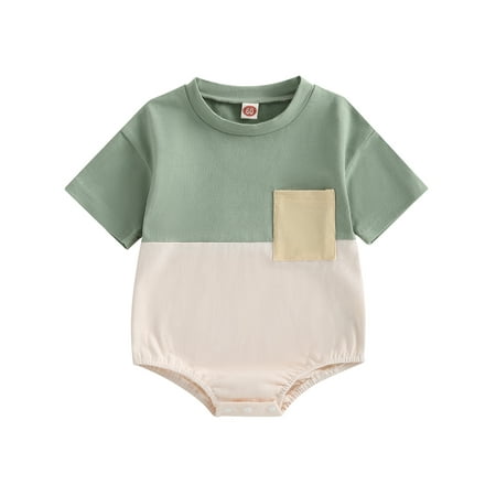 

Musuos Baby Boys Girls Oversized Romper T Shirt Short Sleeve Jumpsuit with Pocket