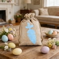thumbnail image 1 of HaoXun Easter Linen Drawstring Gift Bag - Candy Egg Storage Pouch for Easter Holiday Home Party Supplies, 1 of 6