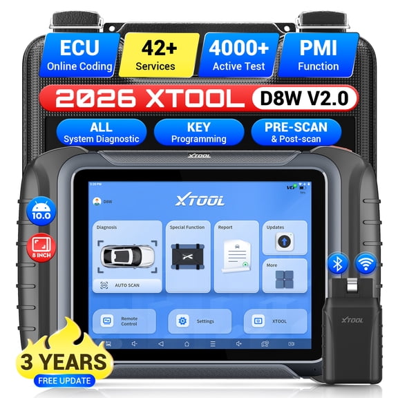 2026 XTOOL D8W AI-Assisted OBD2 Scanner Diagnostic Tool Wireless Bidirectional Scan Tool withTopology Mapping, ECU Cod-ing, 42  Resets, Crank Sensor Relearn, 3-Year Updates