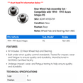 thumbnail image 2 of Rear Wheel Hub Assembly Set - Compatible with 1994 - 1997 Acura Integra RS 1995 1996, 2 of 2