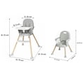thumbnail image 2 of Oioane 4-in-1 Convertible High Chair for Baby and Toddlers, Foldable Highchairs with Dishwasher Safe Tray, Gray, 2 of 10