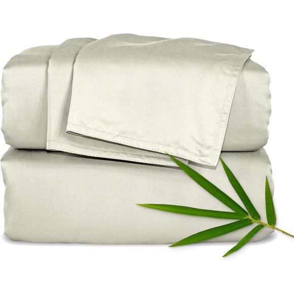 Pure Bamboo Twin XL Sheets, Genuine 100% Organic Viscose Derived from Bamboo Bed Sheet Set, Luxuriously Soft & Cooling, Double Stitching, 2 Year Quality Promise (Twin XL, Birch)