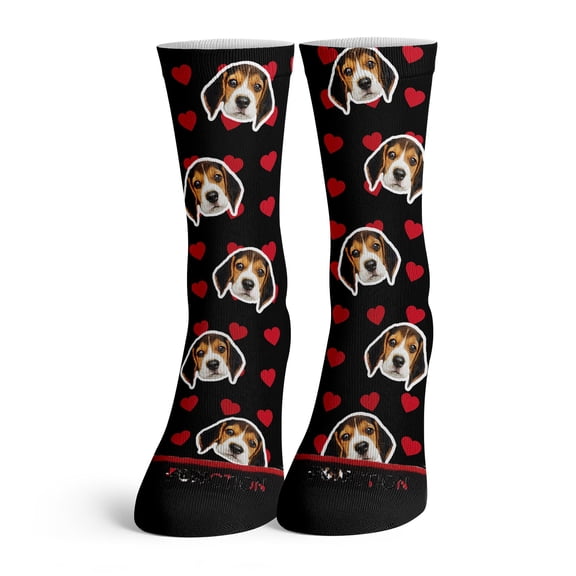 Function - Custom Dog Face Valentine's Day Heart Pattern Fashion Socks