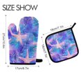 thumbnail image 2 of Yayeee Oven Mitts and Pot Holder Set of 4 Heat Resistant Kitchen Gloves Baking Hot Pad, Pink Starfish Pattern, 2 of 5