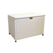 Tortuga Outdoor Medium White Outdoor Resin Wicker Storage Box - 36" L x 24" W x 24" H