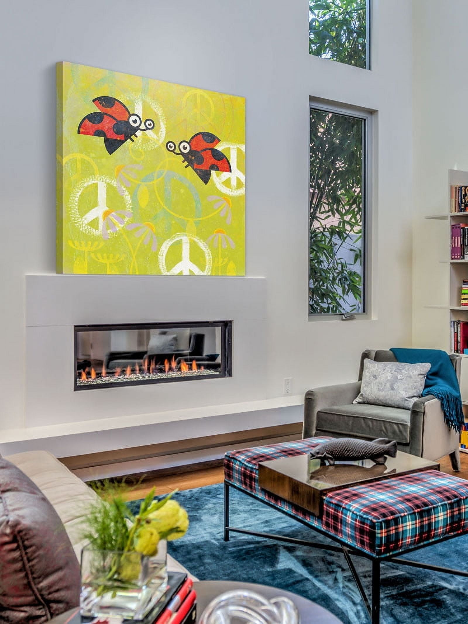 Marmont Hill "Peace Sign Ladybugs III" Painting Print on Canvas