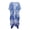 Blue Snowflake Pattern, variant on American Flag Design Long Kimono Swimsuit Cover Up Polyester Breathable Free Size Bathing Suit Cover Up for Women