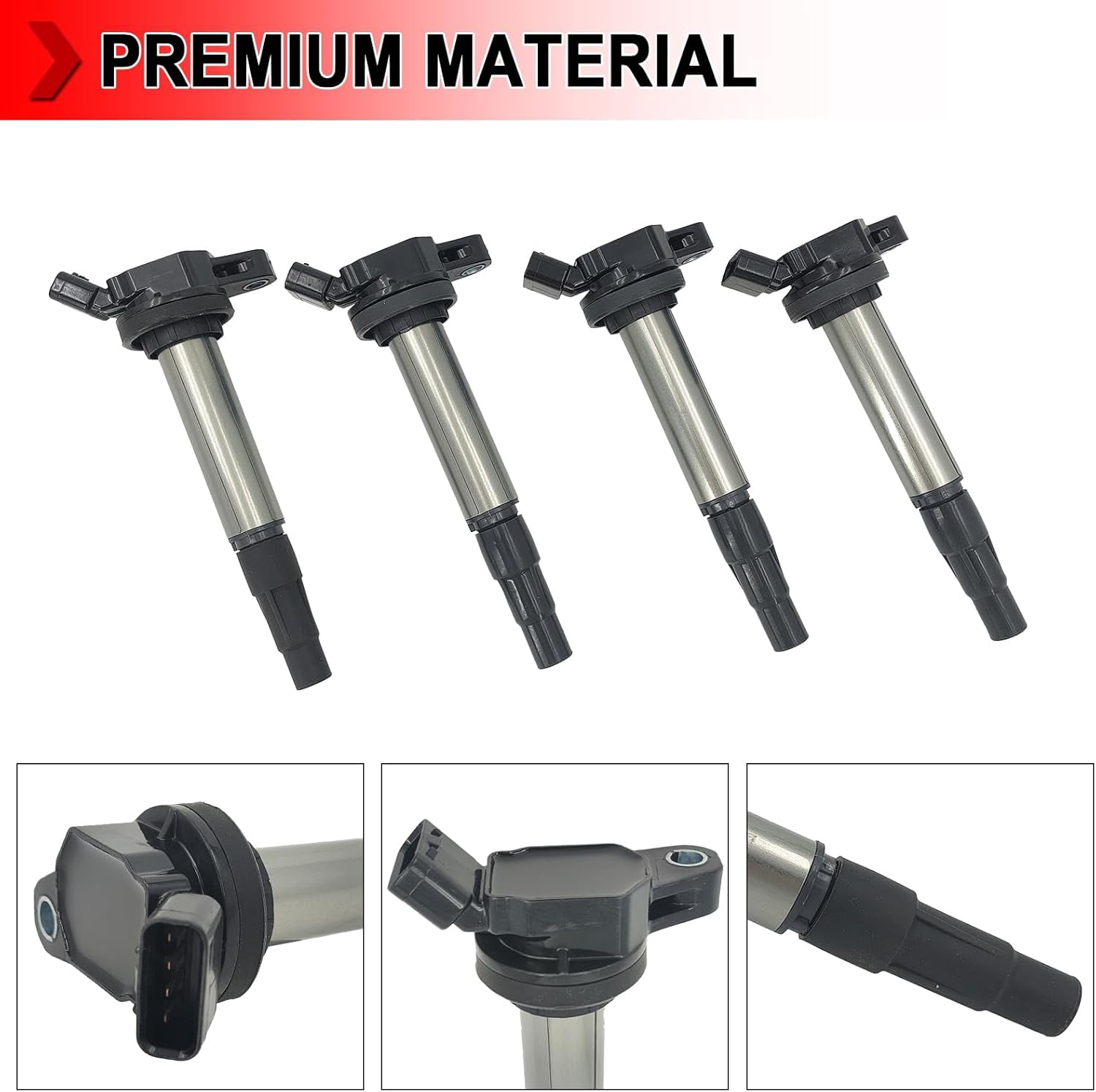 Ignition Coil Pack Set of 4 Compatible with Toyota Corolla Matrix Prius Lexus CT200h Scion iM xD Pontiac Vibe 1.8L L4 2009-2017, Replace 90919-02258 90919-02252 UF596 UF619 C1714