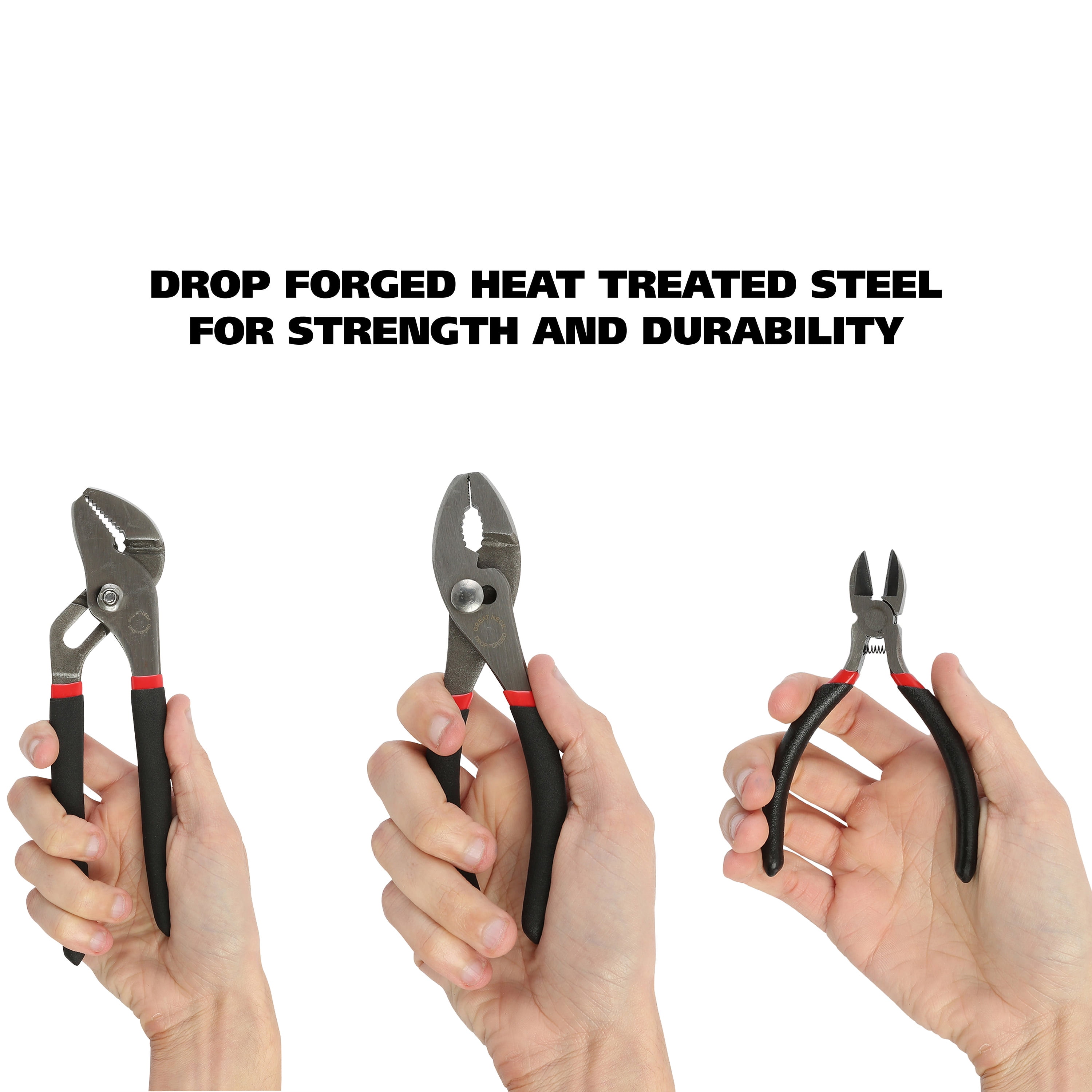 GreatNeck 8 Piece Pliers Set with Adjustable Wrench