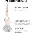 thumbnail image 5 of 5 pack hanging car air fresheners, car interior decoration 8ml essential oil diffuser aromatherapy pendant empty glass bottle, with vent clip wooden cap and rope fragrance decorations (5, diamond), 5 of 5