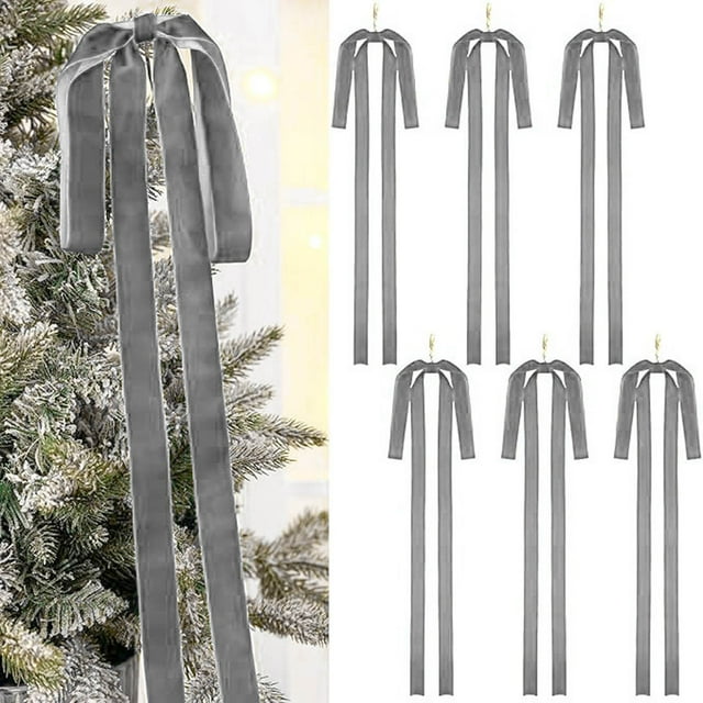 Adornos navideños, adornos navideños, regalos navideños, 12 piezas de 40 x 60 cm, lazo de terciopelo extra grande, colgante para árbol de Navidad, decoración artesanal decorativa.