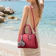 thumbnail image 2 of Faraee Womens Purses and Handbags Leather Shoulder Crossbody Bag Ladies Top Handle Bags Satchel with Zipper Plush Pendant Wine, 2 of 5
