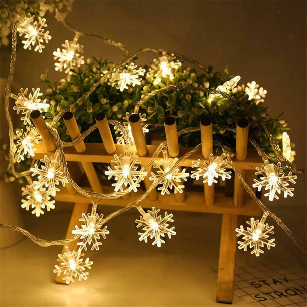 20LED 3M String Fairy Lights Snowflake Xmas Tree Christmas Party Home Decor 