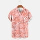 thumbnail image 5 of Blusa y camisa de manga corta con cuello vuelto para hombre, informal, a la moda, con estampado de bolsillo y botones, de poliéster., 5 of 6