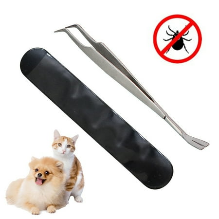 2 In 1 Stainless Steel Tick Tweezers Professional Tick Removal Tool for Cat Dog
