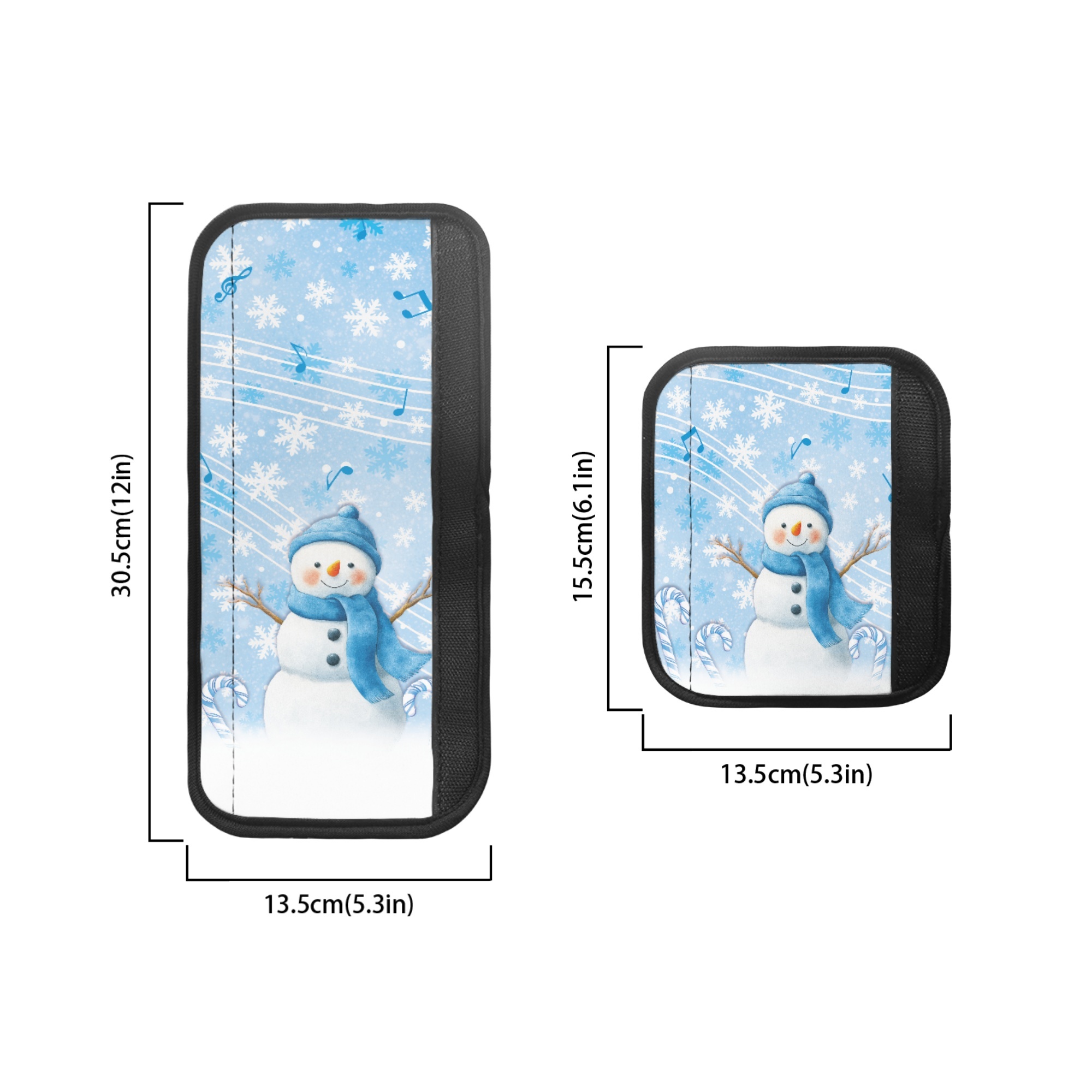 SEANATIVE Christmas Decor Refrigerator Oven Door Handle Covers Set of 6 Decorative Handle Sleeves Protector for Kitchen Oven Dishwasher Microwave, Snowman Snowflake Musical Note Blue
