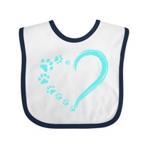 Inktastic Paw Print Heart Boys or Girls Baby Bib