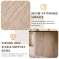 thumbnail image 5 of 63" Dining Table for 4 Person, [Rounded Corners] [Striped Pedestal Base] Farmhouse Modern Rectangle Kitchen Dinner Table, Beige, 5 of 7