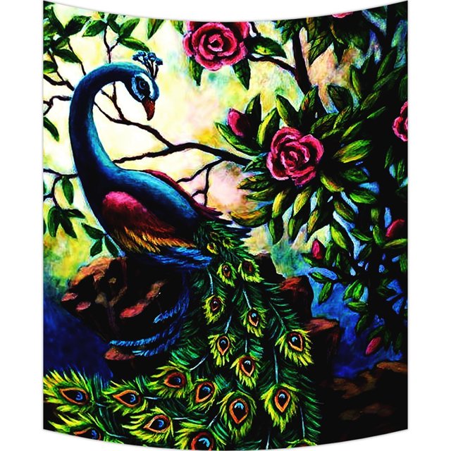 Tapiz de Arte de Pared ABPHQTO Pavo Real Decoración del Hogar Tamaño 100x150 cm