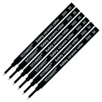 6X Schmidt 888 M Safety Ceramic Rollerball Refill Black Ink Medium Tip