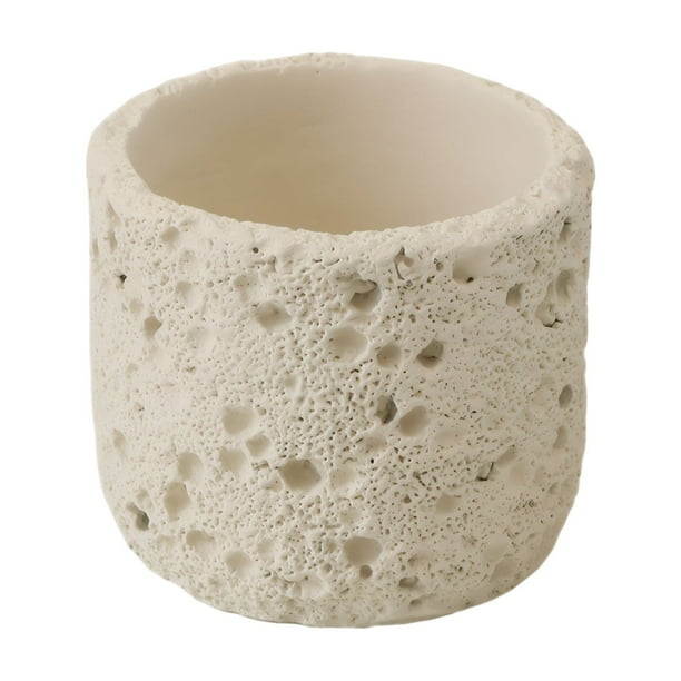 Yuarrent El soporte para plantas de grano de roca agrega belleza y elegancia al lugar de vida Hierbas Piedra Grano de roca volcánica Jardín y Patio Blanco cremoso