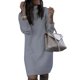 thumbnail image 1 of Vestido suelto de invierno para mujer, vestido hasta la rodilla, manga larga, cuello alto de otoño, suéter de punto cálido, vestido hasta la rodilla, 1 of 5