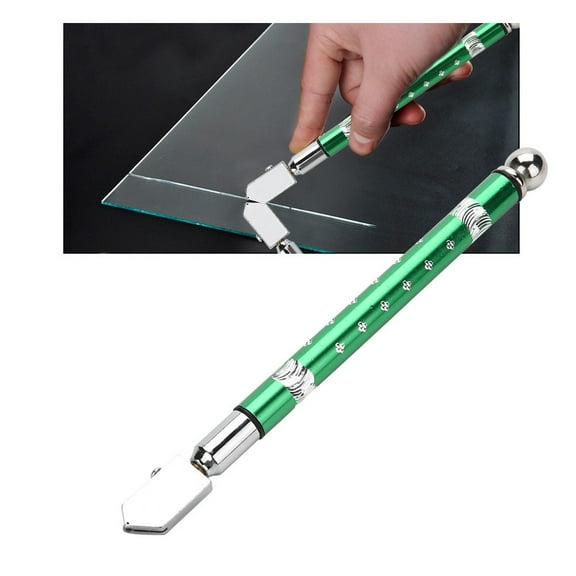 Portable Handheld Wheel Type Glass Cutter with NOn slip Handle for 3~15mm Glass Cutting(Green)