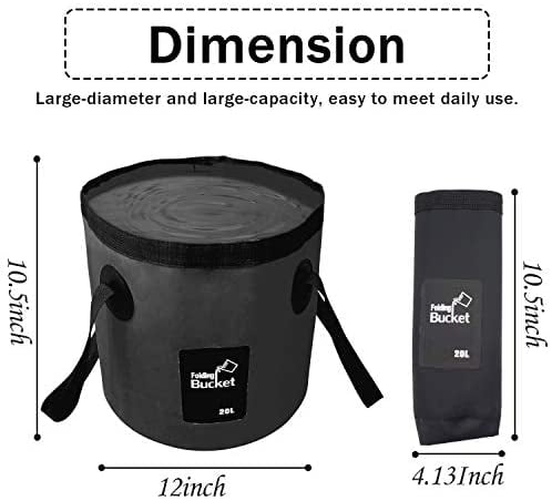 Collapsible Bucket 5 Gallon Multifunctional Portable Folding Bucket Water Bag 