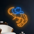 thumbnail image 2 of Handmadetneonsign Cowboy Shrimp Neon Sign, Sea Animal Cowboy Wall Art Decor, Shrimp Seafood Wall Decor, 2 of 5