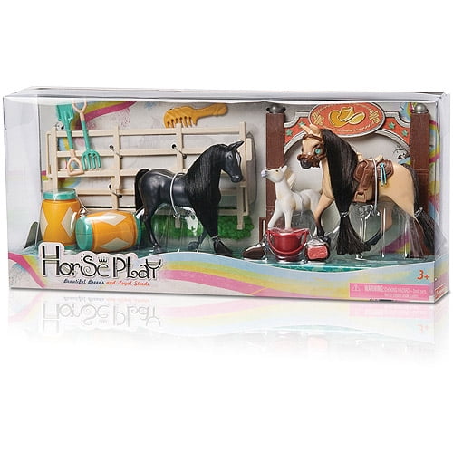 Horse Play Black and Brown Family Champions Horse Set
