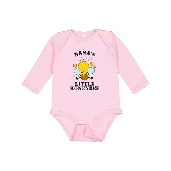 Inktastic Cute Bee Nana's Little Honeybee with Stars Boys or Girls Long Sleeve Baby Bodysuit
