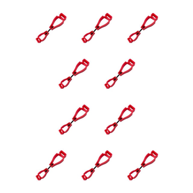 Eigraketly Glove Grabber Clip Clips antipérdida multipropósito Guantes antideslizantes de plástico Keeper Labor Workers Bomberos Gardens Red Rojo 10piezas
