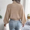 thumbnail image 6 of JINMGG 2024 Fall Winter Plus Size Sweaters for Women Clearance,Women's Fashion Casual Lantern Long Sleeve Turtleneck Knitted Sweater Turtleneck Sweater, 6 of 6