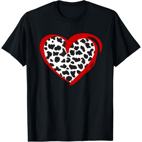 Exquisite and comfortable-Heart Cow Print T-Shirt