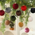 thumbnail image 3 of 12 Pcs Velvet Christmas Tree Ornaments, 3.15" Shatterproof Flocked Glitter Hanging Balls Xmas Decor for Holiday Party, Home & Tree, 3 of 3