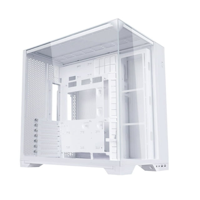 Lian-Li O11 Vision Boîtier d'Ordinateur Compact en Verre Trempé ATX pour Tour Moyenne, Blanc, avec une Conception Modulaire avec Panneaux en Verre Trempé à Trois Côtés pour une Visibilité à 270 Degrés. l'Étui Prend en Charge la Connexion Arrière des Cartes Mères ATX, jusqu'à 14 Ventilateurs, et un Radiateur de 360 mm pour un Refroidissement optimal. Il Comprend un Support GPU Amovible, une Gestion des Câbles Dissimulée et des Panneaux Supérieurs Interchangeables pour la Personnalisation. la Conception Compacte Réduit le volume à 57