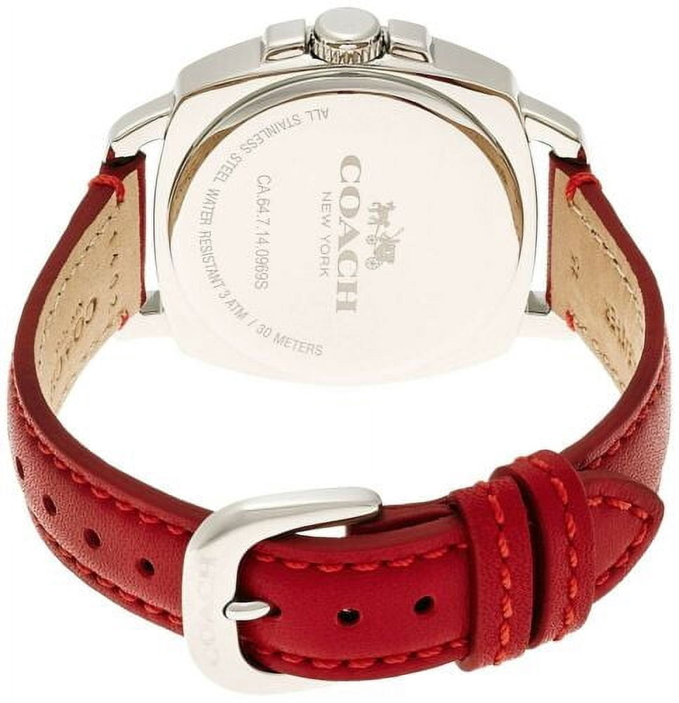 Coach Red Leather Slim Strap Rectangular Watch Peugeot Women main image 4