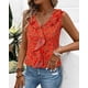 thumbnail image 4 of Blusa Gaharu Office Wear para mujer sin mangas roja con estampado floral XL, 4 of 6