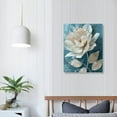 thumbnail image 4 of JEUXUS  Lotus Flower Wall Decor Blue and White Wall Canvas Blossom Floral Painting Blue Flower Picture for Bedroom Office, 4 of 5